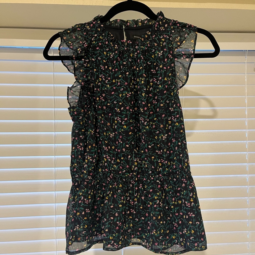 Brand New Navy blue floral top